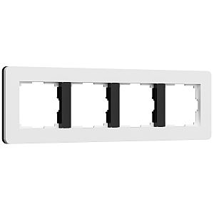 Рамка Split белый/черный, soft-touch W0043068/ Рамка на 4 поста Split (белый/черный, soft-touch)