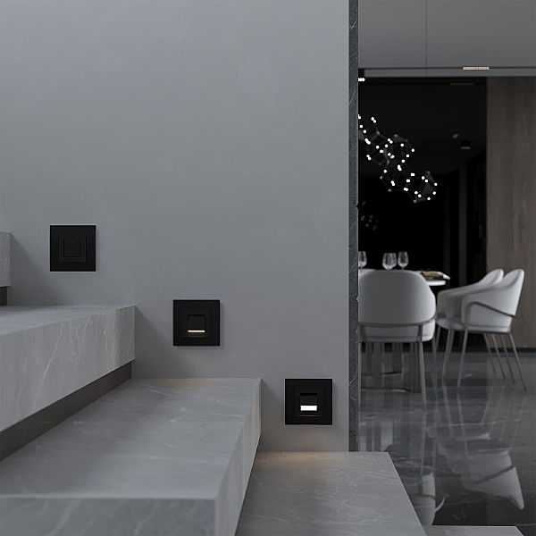 Встраиваемый светильник Встраиваемые механизмы черные матовый W1154708/ Поворотная встраиваемая LED подсветка Turn (черный матовый)