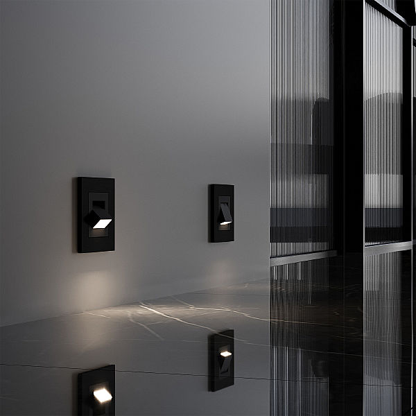 Встраиваемый светильник Встраиваемые механизмы черные матовый W1154708/ Поворотная встраиваемая LED подсветка Turn (черный матовый)