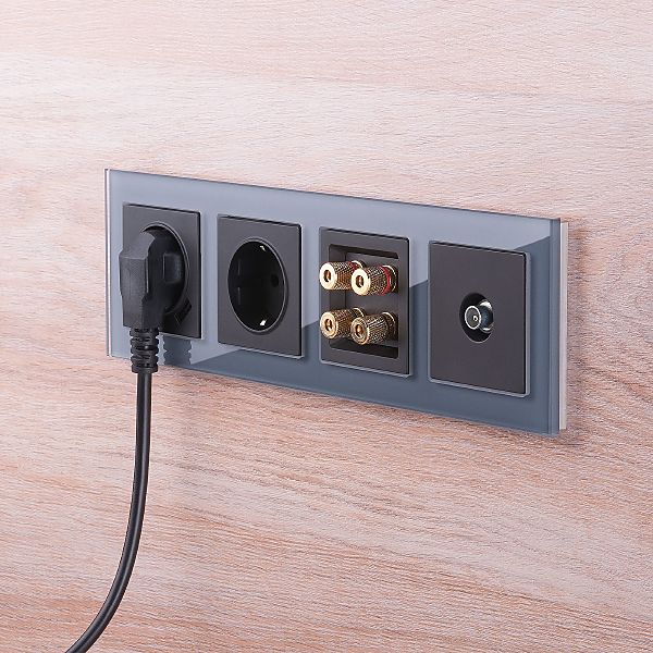 Розетка Встраиваемые механизмы черные матовый W1184008/ ТВ-розетка проходная (черный матовый)