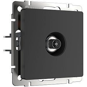 Розетка Встраиваемые механизмы черные матовый W1184008/ ТВ-розетка проходная (черный матовый)