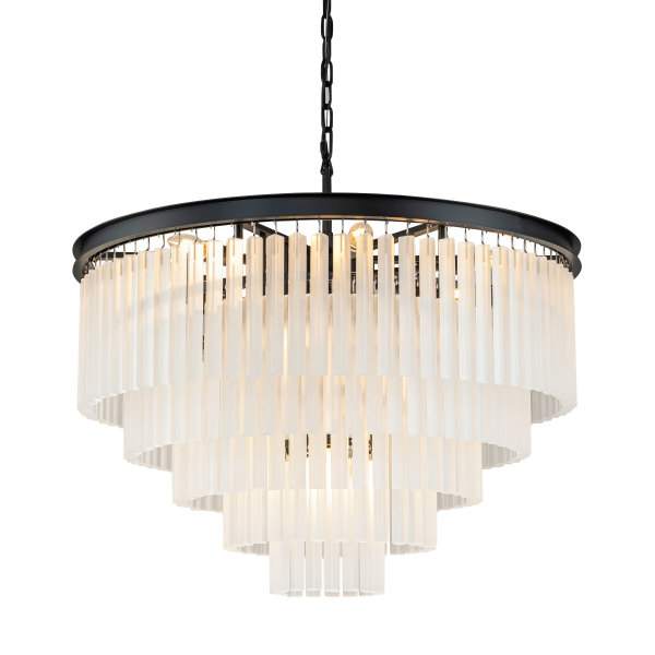 Подвесная люстра 1920s Odeon KR0387P-10A black/frost
