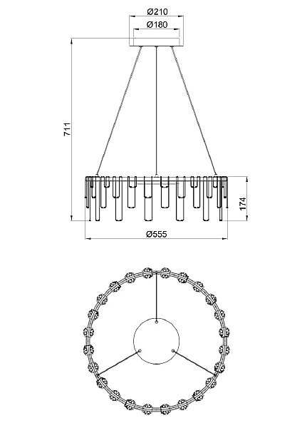 Подвесная люстра Rotondo 1019/02 SP-46