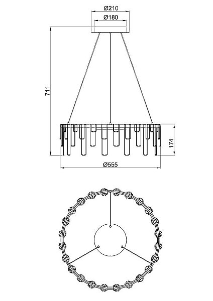 Подвесная люстра Rotondo 1019/02 SP-46