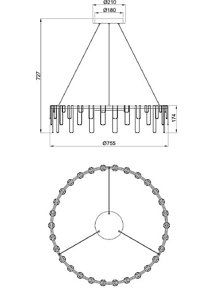 Подвесная люстра Rotondo 1019/02 SP-70