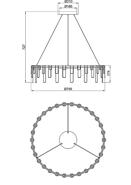 Подвесная люстра Rotondo 1019/02 SP-70