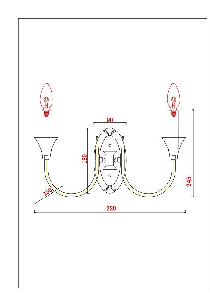Настенное бра Collinetta A4094AP-2WH