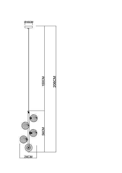 Подвесная люстра Etereo A5261SP-5GO