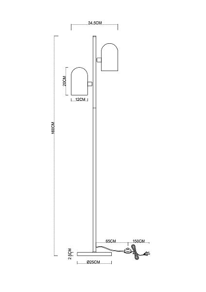 Торшер Cassel A5454PN-2PB