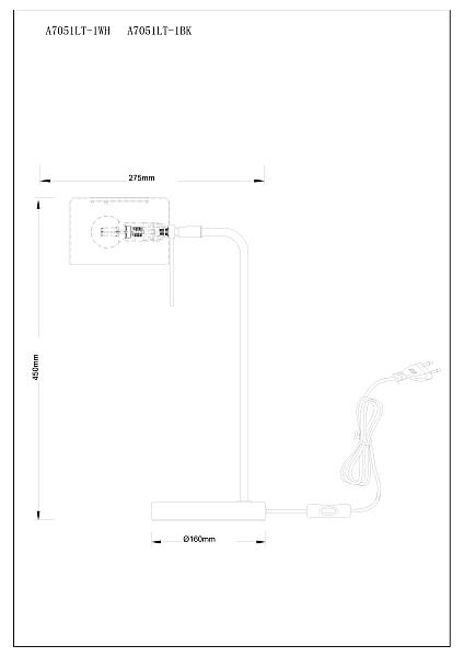 Настольная лампа Sebastian A7051LT-1BK