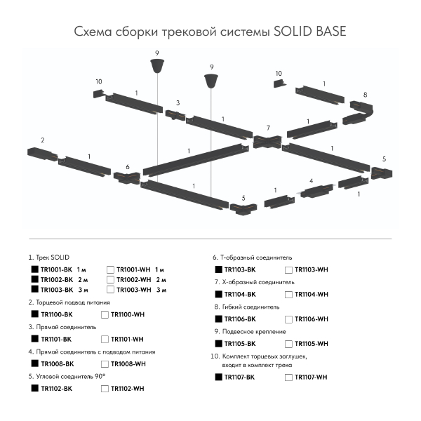 Шинопровод DK Track Black TR1001-BK/1