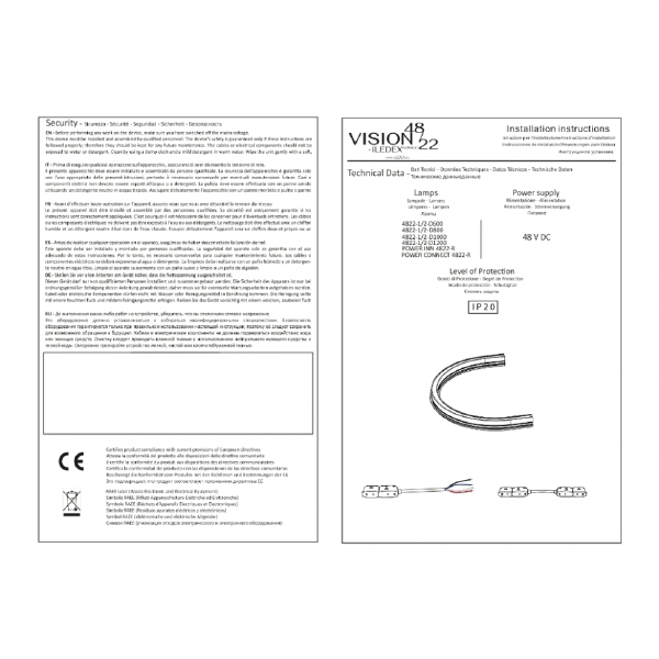 Шинопровод VISION48/22 4822-1/2-D800-BK