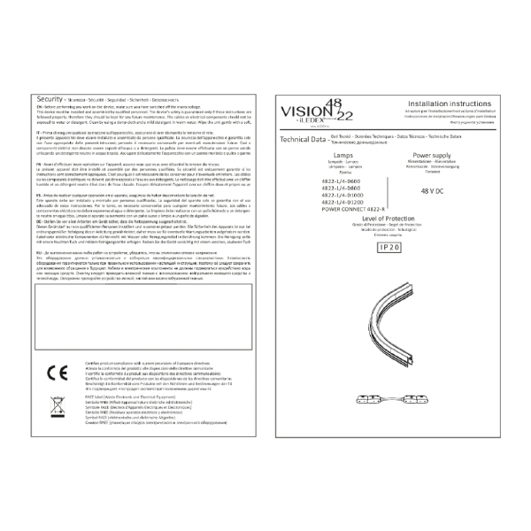 Шинопровод VISION48/22 4822-1/4-D800-BK