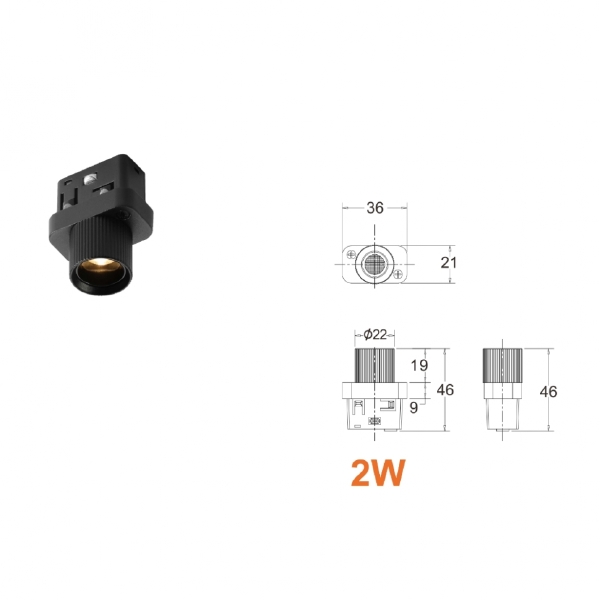 Трековый светильник VISION48/22 4822-019-D22-2W-24DG-3000K-WH