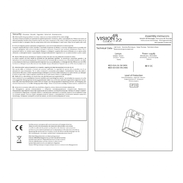 Трековый светильник VISION48/22 4822-018-L36-2W-24DG-3000K-BK