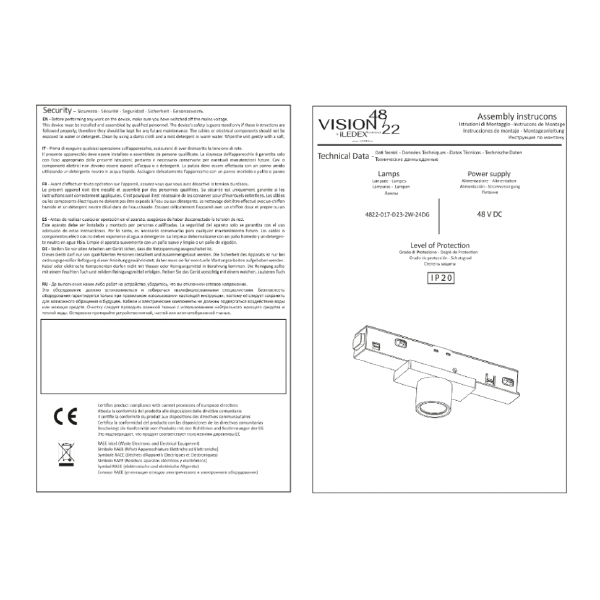 Трековый светильник VISION48/22 4822-017-D23-2W-24DG-3000K-BK