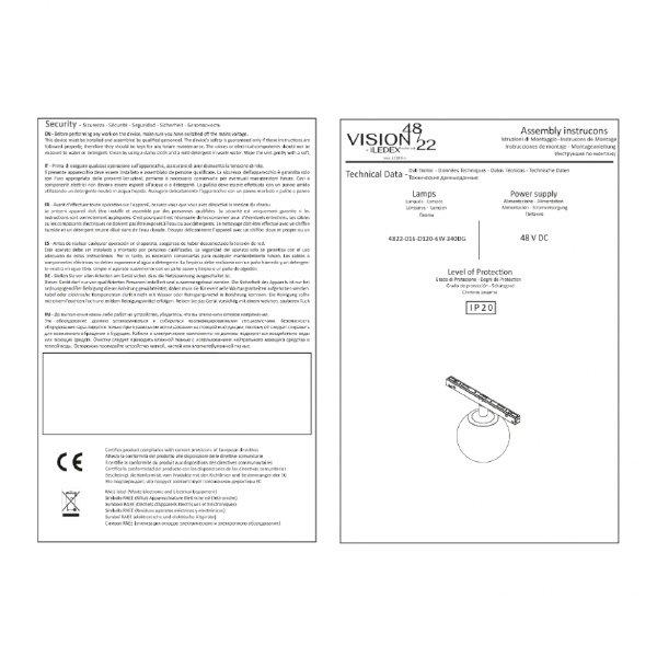 Трековый светильник VISION48/22 4822-016-D120-6W-340DG-4000K-BK