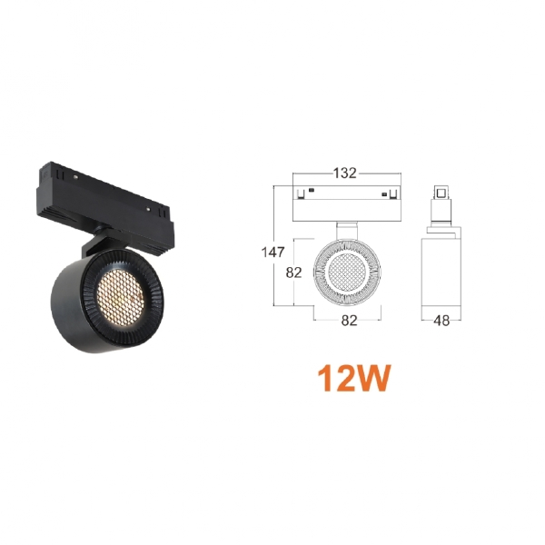 Трековый светильник VISION48/22 SMART 4822-010-D82-12W-38DG-BK (WALL WASHER)