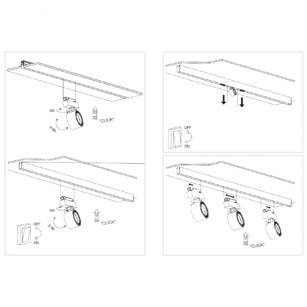 Трековый светильник VISION48/22 4822-010-D82-12W-38DG-4000K BK (WALL WASHER)