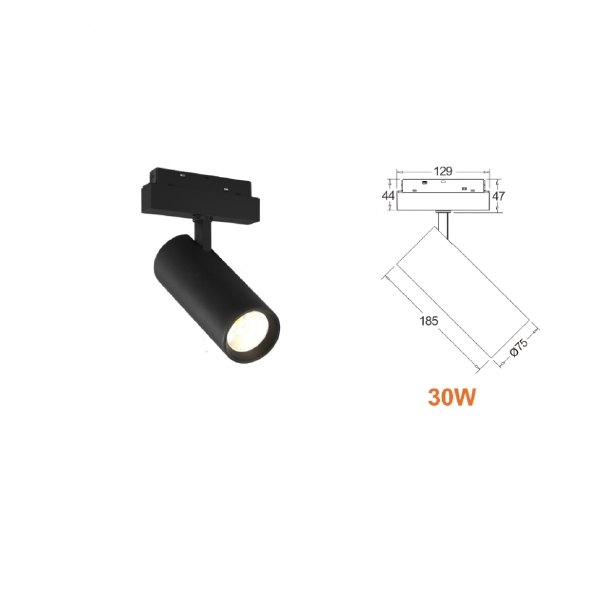 Трековый светильник VISION48/22 4822-007-D75-30W-38DG-3000K-WH