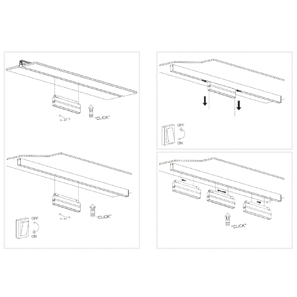 Трековый светильник VISION48/22 SMART 4822-004-L300-12W-110DG-BKмагнитный трековый светильник iLEDEX TECHNICAL VISION SMART 4822-004
