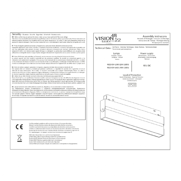 Трековый светильник VISION48/22 SMART 4822-004-L300-12W-110DG-BKмагнитный трековый светильник iLEDEX TECHNICAL VISION SMART 4822-004