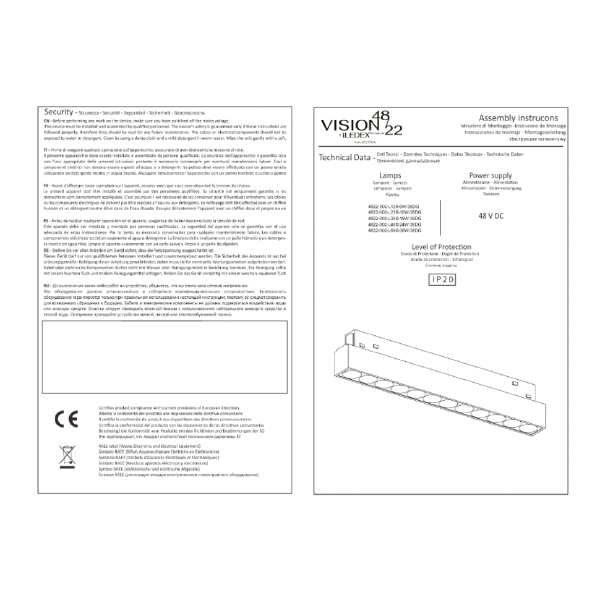 Трековый светильник VISION48/22 4822-002-L235-12W-38DG-3000K-WH