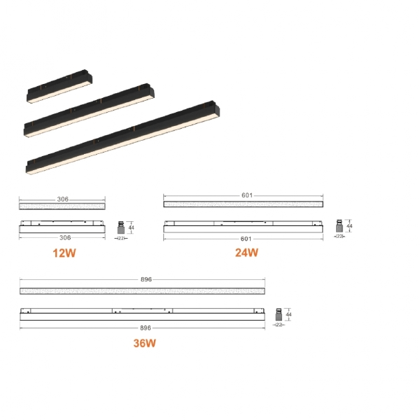 Трековый светильник VISION48/22 SMART 4822-001-L300-12W-110DG-WH