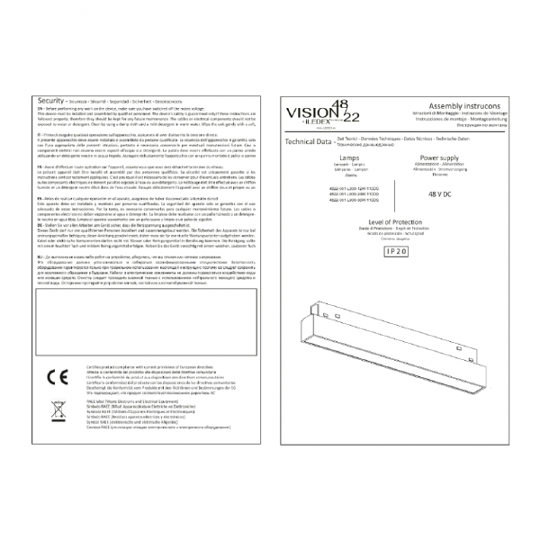 Трековый светильник VISION48/22 SMART 4822-001-L300-12W-110DG-WH