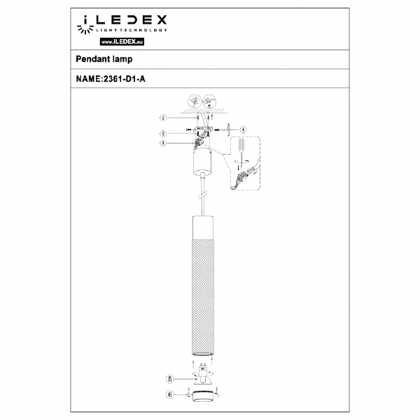 Светильник подвесной Delta 2366-1 BK+GRP