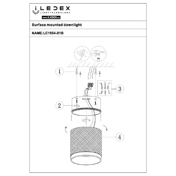 Накладной светильник Delta 1955-10W-3000K-36 BK+WH