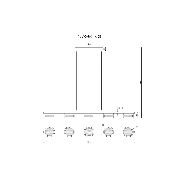 Светильник подвесной Link 4778-90 MBK+SGD