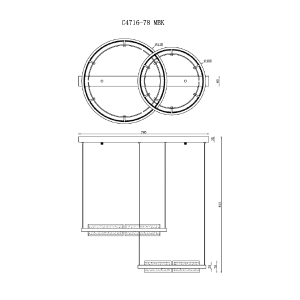Подвесная люстра Meridian C4716-78 MBK