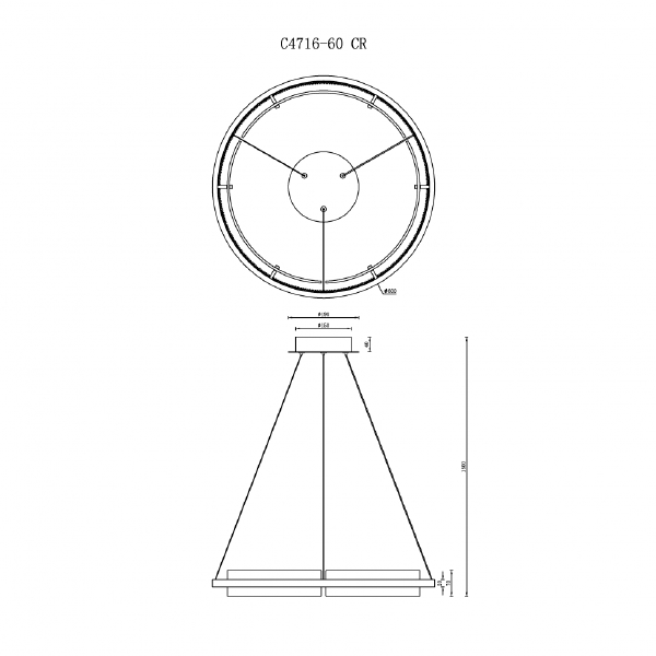 Подвесная люстра Meridian C4716-60 CR
