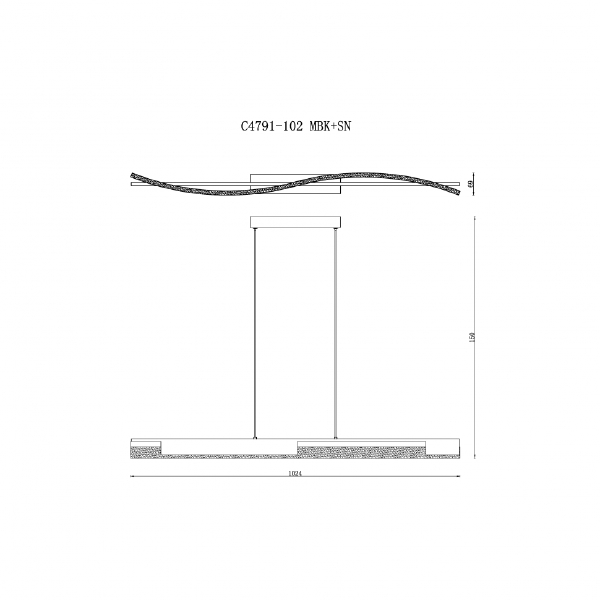 Светильник подвесной Scorpio C4791-102 MBK+BN