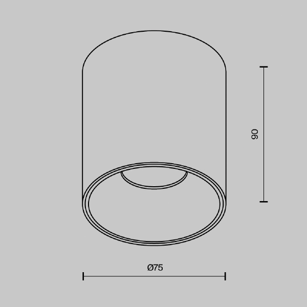 Накладной светильник Alfa Led C064CL-12W3K-RD-B