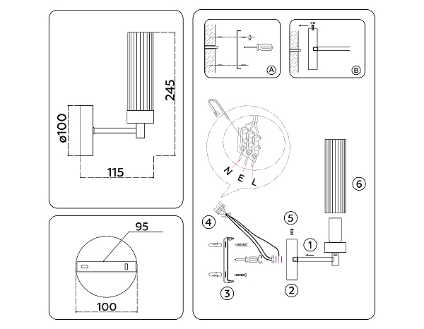 Настенное бра Modern LH55164