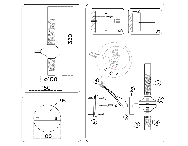 Настенное бра Modern LH55355