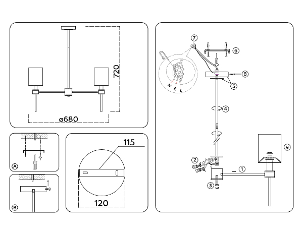 Люстра на штанге Classic LH72371