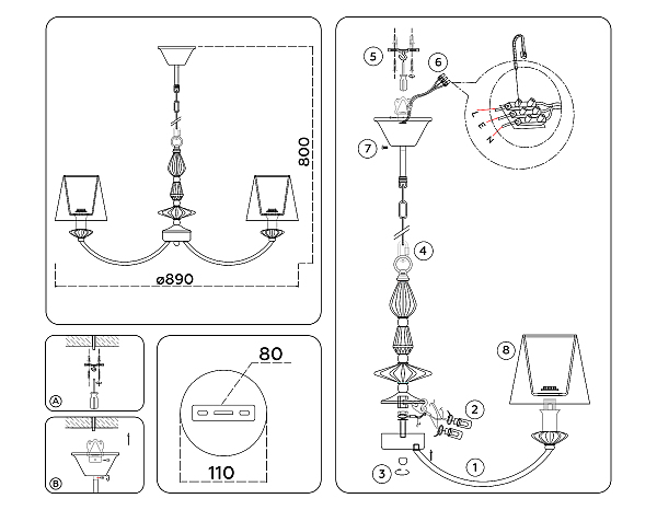 Подвесная люстра Ceramo Classic LH75025