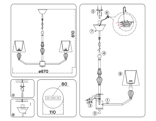 Подвесная люстра Ceramo Classic LH75063