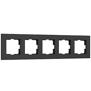 Рамка Slab черный софт W0052908/ Рамка на 5 постов Slab (черный софт)