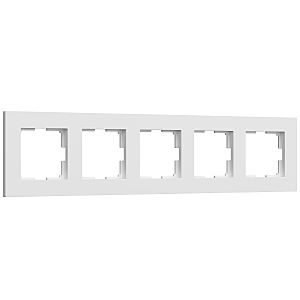 Рамка Slab белый софт W0052961/ Рамка на 5 постов Slab (белый софт)