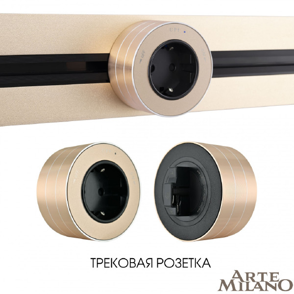 Трековая розетка Am-track-sockets 380011TS/ES Gold