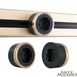 Трековая розетка Am-track-sockets 380066TS LED/ES Gold