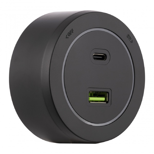 Трековая розетка Am-track-sockets-39 399731TS/USB-Type-C Black