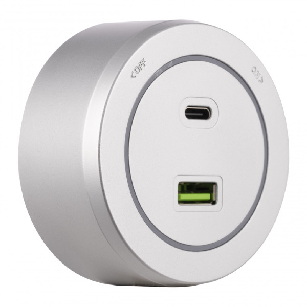 Трековая розетка Am-track-sockets-39 399731TS/USB-Type-C Silver