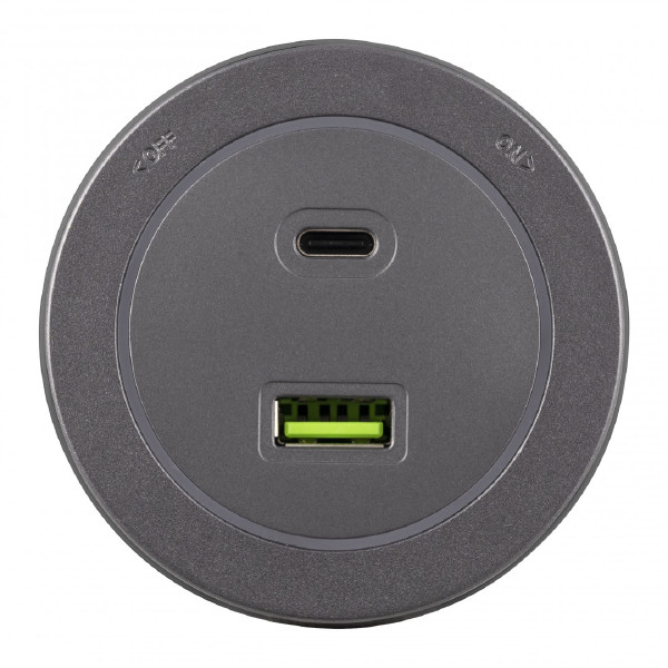 Трековая розетка Am-track-sockets-39 399731TS/USB-Type-C Grey