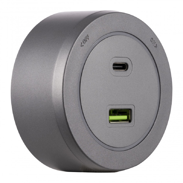 Трековая розетка Am-track-sockets-39 399731TS/USB-Type-C Grey