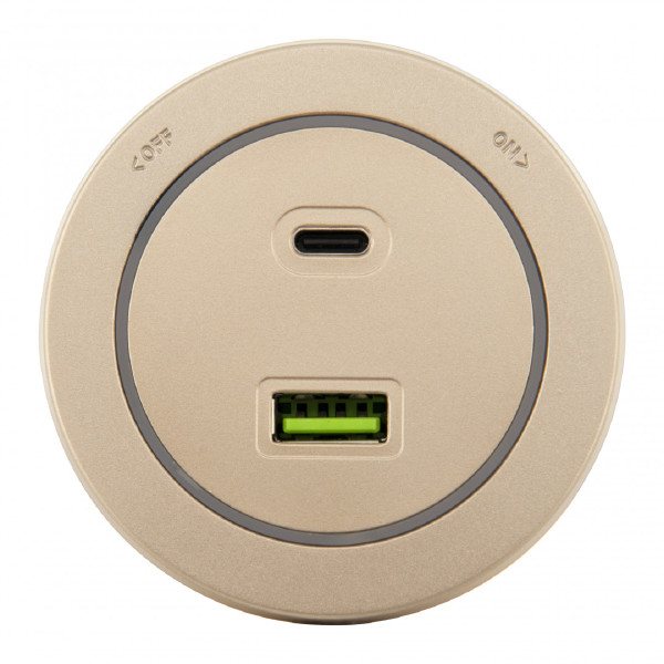 Трековая розетка Am-track-sockets-39 399731TS/USB-Type-C Gold